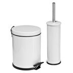 Foreca 2 li Çöp Kovası Banyo Seti Beyaz