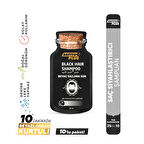 Black Hair Doğal Görünümlü Saç Siyahlaştırıcı Anında Etkili Şampuan Boya 25mlx10 adet