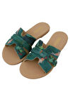 Dogo Vegan Deri Yeşil - Koi Tasarım Kadın Terlik
