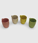 Porselen Renkli Kupa Bardak / 4 Adet 