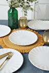 Keramika Beyaz Sirius Pasta Tabağı 22 Cm 6 Adet 004