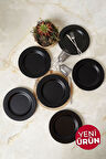 Keramika Mat Siyah İyonya Servis Tabağı 26 Cm 6 Adet 956
