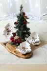 Keramika Yılbaşı Noel Baba Kayık Çerezlik 17 Cm 4 Adet 23769