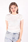 Busem S0016230 Kadın Flamlı İnce T-Shirt