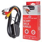 POWERMASTER 3 RCA 1.2 METRE 7 MM SİYAH KUTULU SCART TOS KABLO