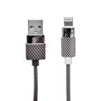 POWERMASTER METAL YAYLI IPHONE LIGHTNING USB DATA VE ŞARJ KABLOSU 1 METRE