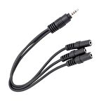 POWERMASTER PM-4871 KULAKLIK MİKROFON ÇOKLAYICI 3 PORT 3.5 MM SPLITTER ÇEVİRİCİ DÖNÜŞTÜRÜCÜ ADAPTÖR