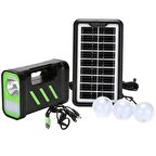 POWERMASTER GD-12 SOLAR PANELLİ 3 AMPULLÜ SET AKÜLÜ SOLAR IŞILDAK FENER