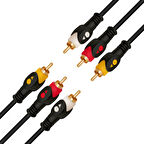POWERMASTER 3 RCA + 3 RCA 1.5 METRE POŞETLİ GOLD 1. KALİTE KABLO