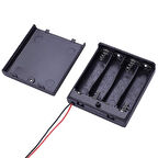 Powermaster  4'Lü AA Kapaklı Switch'li Pil Yuvası (IC-233F)