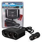 Olesson 2012 12-24V 120 Watt 3'Lü Araç Çakmak Çoklayıcı