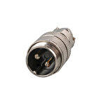 Ayt Mayk GX16-2 Pinli Metal Erkek Konnektör Jack Soket M16 16mm Çap Vida Dişli