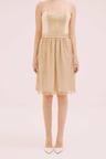 Straplez Mini Elbise Gold