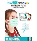 MED MASK KİDS ÇOCUK 3KATLI 50 Lİ
