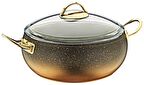 OMS Granit 30x13CM Derin Küre Tencere Cam Kapaklı 3141GOLD