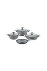 9 Parça Tencere Set Gri