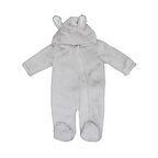 Bebecix Peluş Kapşonlu Patikli Bebek Tulumu 9705