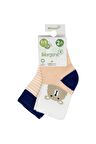 Bibaby Biorganic Hello Teddy Bear 2'Li Kız Çorap 68404 Somon