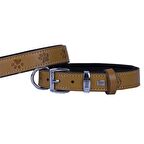 Doggie Konfor Deri Pati Desenli Boyun Tasması S Beden Kahverengi 2x30-35 cm
