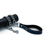 Doggie Konfor Deri Saplı Zincirli Gezdirme Royalblue 4,5x80 Cm 