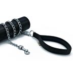 Doggie Dokuma Zincirli Köpek Gezdirme Kayışı M 3x110cm Siyah