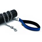 Doggie Dokuma Zincirli Köpek Gezdirme Kayışı M 3x110cm Royal Mavi