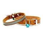 Doggie Reflektörlü Kedi ve Yavru Köpek Tasması 1,0x19 cm Kamel Small