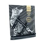 Cattie Premium Desenli Dokumadan El Yapımı Kedi Göğüs Takımı 40 cm Siyah