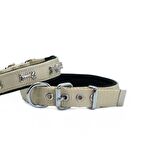 Doggie Softlu Kemik Desenli Köpek Tasması 2 cm x 45 cm Haki