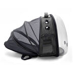 Cattie Fileli Kedi ve Küçük Irk Köpek Taşıma Sırt Çantası Gri 25x60x40 Cm