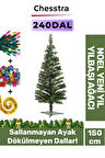 Kutulu Ayaklı Süsleme Seti Yılbaşı Çam Ağacı Renkli Işığı Yeni Yıl Süsleri Noel Paket 150 Cm 240 Dal