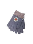 Spteks Kitti 4-8 Yaş Kız Çocuk Lavanta Renk Çiçek Desenli Kışlık Örme Eldiven