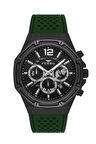 Ferro Quartz Silikon Yeşil Siyah Kadran 44 mm Fonksiyonları Aktif Erkek Kol Saati
