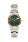 Ferro FL21586AWT-D6 Quartz Çelik Altın/Gri Yeşil Kadran 31 mm Kadın Kol Saati