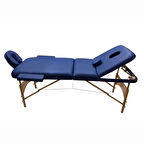 Comfort Plus Masaj Masası Mavi | Ahşap Ayaklı, Ayarlanabilir Yükseklik, Taşıma Çantalı GM-305