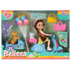 Belissa'nın Sepetli Motosikleti ve Sevimli Köpeği 29800 Mavi Motosiklet