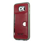 Pierre Cardin Galaxy S6 ile Uyumlu Deri Arka Koruma Paneli Kırmızı PCL-P11