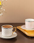 English Home Rabecca New Bone China Kahve Fincan Takımı 4 Parça 2 Kişilik Pembe