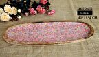 Vitale Şiva Çiçek Desenli Oval Tabak Pembe AK.FQ0010