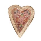 Vitale Şiva Çiçek Desenli Pembe Dekoratif Kalp Küçük Boy AK.FQ0014-P