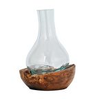 Vitale Wood Çiçek Cam Vazo 20x26 cm