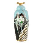 Vitale Polly Seramik Turkuaz Vazo 48 cm AK.WLT0543