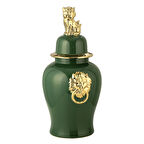 Vitale Lion Dekoratif Vazo Yeşil 23x 23x50 cm AK.WLT0603