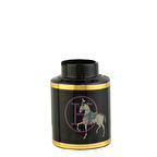 Vitale Horse Yaldız Vazo Siyah Gold 12x12x17 cm AK.WLT0704