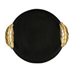 Vitale Siyah Gold Dekoratif Tepsi 42*48*3 cm