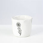 Vitale Çiçek Desenli Beyaz Vazo 13 cm AK.JF095004140