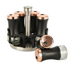 EVDEMA SİYAH BAKIR 6 LI DÖNEN BAHARATLIK SET