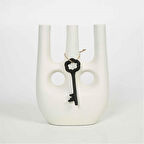 Vitale Anahtarlı Beyaz Vazo 8,5*19*25 cm