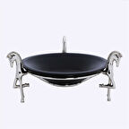 Vitale Metal Ahşap Atlı Tabak 28*28*15 cm