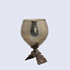 Vitale Sepıa Cam Metal vazo 28*28 cm